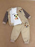 可歆寶貝童裝男童春秋套裝2024新款洋氣男寶寶衣服春裝三件套嬰兒童外套潮 卡其色（幸運小狗三件套） 80 碼建議8-11個(gè)月（身高70左右） 曬單實(shí)拍圖