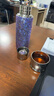 琪虎純鈦保溫杯高檔燜茶杯茶水分離水杯戶(hù)外泡茶禮品定制萱草紫400ml 曬單實(shí)拍圖