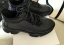 百麗厚底增高健步鞋男夏新抓紋牛皮戶(hù)外透氣休閑運動(dòng)鞋A2215CM5預售 黑色 40 (250mm) 曬單實(shí)拍圖