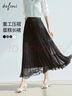 伊芙麗（eifini）朱珠代言休閑亂褶蛋糕半身裙女2025秋季新款通勤茶歇度假裙子 黑色 S 80-105斤 曬單實(shí)拍圖