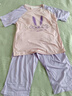 浪莎睡衣女純棉帶胸墊夏季2025新款短袖七分褲家居服套裝可外穿防走光 紫小兔 L 【建議95-115斤】 曬單實(shí)拍圖