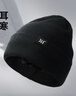 361°針織帽子春秋男加絨防寒滑雪騎行護耳保暖帽加厚毛線(xiàn)帽女 曜石黑 曬單實(shí)拍圖