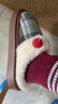 名創(chuàng  )優(yōu)品（MINISO）半包跟棉拖鞋加絨保暖居家室內拖鞋厚底防滑秋冬 藍格底 38-39 曬單實(shí)拍圖
