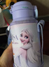 迪士尼（Disney）兒童保溫杯316不銹鋼吸管直飲水杯幼兒園小學(xué)生雙飲水壺愛(ài)莎公主 曬單實(shí)拍圖