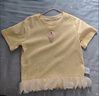 班喜迪女童短袖t恤夏季2026新款洋氣寶寶公主衣服夏裝兒童薄款童裝上衣 黃色 100 曬單實(shí)拍圖