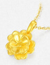 周大生黃金吊墜牡丹花掛墜配項鏈生日禮物送老婆女友  0.35g 曬單實(shí)拍圖