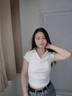 紅蜻蜓短袖T恤女2026年夏季女裝polo領(lǐng)翻領(lǐng)上衣收腰修身休閑女士短袖T恤 白色 L 【推薦102-114斤】 曬單實(shí)拍圖