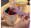 家の物語(yǔ)日本水果盒便攜水果杯帶叉子出門(mén)手提沙拉杯塑料杯密封防漏瀝水籃 曬單實(shí)拍圖