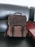 TWEEZER雙肩包真皮輕便旅游袋配瘋馬皮電腦包男女書(shū)包休閑旅行背包帆布包 咖啡色 曬單實(shí)拍圖