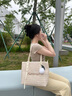 viney新款編織包包女包品牌草編包大容量生日禮物送女友老婆 【米白】實(shí)用高檔手提托特包 時(shí)尚輕奢通勤百搭休閑單肩大包 曬單實(shí)拍圖