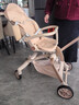 semmook遛娃神器嬰兒推車(chē)0-6歲用折疊可坐可躺帶減震雙向高景觀(guān)溜娃車(chē) 香檳金【擋風(fēng)皮質(zhì)遮陽(yáng)棚】【弓形穩固車(chē)架】 曬單實(shí)拍圖