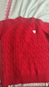 左西男童紅色毛衣兒童加厚針織衫2025新款男孩新年服冬裝 紅色 150 曬單實(shí)拍圖