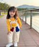 G.duck小黃鴨女童春裝2026春秋新款兒童背帶褲套裝洋氣寶寶衣服女孩長(cháng)袖 黃色 90 90碼建議80-90cm1歲半-2歲 曬單實(shí)拍圖