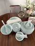 阿古朵景德鎮影青中式陶瓷碗高溫瓷碗碟套組純色碗盤(pán)釉下彩餐具套裝喬遷 高白瓷青影6人食 33件套 [湯碗配置][禮盒包裝] 曬單實(shí)拍圖