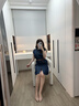 尚靜翻領(lǐng)復古氣質(zhì)連衣裙女2026夏季新款仿牛仔短裙收腰顯瘦裙子 藏青色 M 曬單實(shí)拍圖
