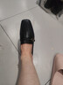 意爾康女鞋羊皮舒適中跟樂(lè )福鞋復古方頭通勤小皮鞋女 26606W黑色36 曬單實(shí)拍圖