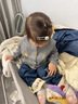 幼歌（YOUGE）嬰幼兒秋季新款全棉柔軟毛衣開(kāi)衫寶寶親膚抗起球外套潮 灰色寶寶款 100 cm 曬單實(shí)拍圖