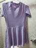 安踏（ANTA）連體泳衣 女連體裙式顯瘦速干競速游泳溫泉短袖泳衣泳裝度假沙灘 紫白【連體短裙款】 XL (165-175cm/55-60KG) 曬單實(shí)拍圖