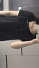 香影白色t恤女短袖2026夏季新款時(shí)尚不規則荷葉木耳邊正肩小上衣 黑色 T恤 M 160/84A/95-110斤 曬單實(shí)拍圖