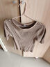 優(yōu)衣庫女裝羅紋船領(lǐng)條紋T恤/五分袖26春夏新款486466 31 米色 L 曬單實(shí)拍圖