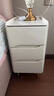 三抽新款巖板高床頭柜臥室家用奶油風(fēng)貓爪皮質(zhì)密碼鎖全實(shí)木床邊柜 米白色+金屬腳+全實(shí)木貓爪皮 25cmx40cmx60【萬(wàn)向輪高54cm】 曬單實(shí)拍圖