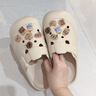 利達妮（TZLDN）eva洞洞鞋女士外穿防滑夏季防臭踩屎感家居家用沙灘涼鞋包頭拖鞋 小熊基地(12個(gè)) 38-39 【標準碼】 曬單實(shí)拍圖