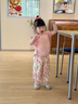 嘟嘟家女童花邊短袖套裝夏裝女寶寶夏季可愛(ài)兩件套寶寶休閑T恤長(cháng)褲夏款 粉色 100 曬單實(shí)拍圖