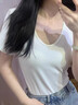 慵懶風(fēng)冰絲莫代爾V領(lǐng)短袖t恤女夏季2025新款純欲面膜體恤上衣891 白色 2XL 建議130-145斤 曬單實(shí)拍圖