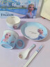 迪士尼（Disney）冰雪奇緣兒童餐具套裝艾莎陶瓷碗盤(pán)幼兒園專(zhuān)用吃飯套裝家用喝湯碗 【禮盒裝】雪藍艾莎一人食5件套 曬單實(shí)拍圖