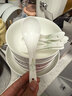 華光泡面碗湯碗碟盤 筷勺 盤碟碗廚具套件 中式骨瓷家用餐具 白玉蘭 湯匙 曬單實(shí)拍圖