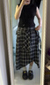 ELLE【維希格學(xué)院】不規則黑白格紋半身裙女2026春季新款時(shí)尚裙子 黑白 M 曬單實(shí)拍圖