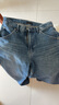 優(yōu)衣庫偏短款女裝男裝寬松廓形牛仔褲/彎刀鐮刀褲484808 67 海藍色 24 /155/62A 曬單實(shí)拍圖