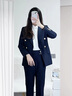 簡蜓西裝外套女2025春秋季新款氣質(zhì)面試正裝高級感工作服職業(yè)西服套裝 藏青西裝+藏青西褲 M 【建議90-99斤】 曬單實(shí)拍圖