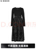 S.DEER圣迪奧女裝圓領(lǐng)收腰立體肌理針織連衣裙S233Z12BA 黑色/91 M 曬單實(shí)拍圖