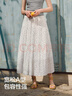 森馬（Semir）半身裙女松緊腰蛋糕裙百搭2025新款夏季肌理雪紡長(cháng)裙垂感優(yōu)雅 白黑色調00319 M 曬單實(shí)拍圖