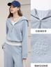 香影藍色休閑運動(dòng)套裝女2026春裝新款假兩件衛衣闊腿褲兩件套 航線(xiàn)藍 L 曬單實(shí)拍圖