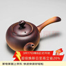 容山堂粗陶普洱煮茶器電陶爐陶瓷側把高檔功夫茶具套裝明火燒水壺 粗陶壺-祥云鈕側把 800ml 曬單實(shí)拍圖