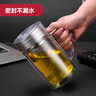 富光雙層玻璃杯商務(wù)泡茶杯子大容量耐熱辦公水杯過(guò)濾帶把銀色320ml 曬單實(shí)拍圖