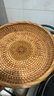越南手工藤編水果籃竹編收納筐托盤(pán)客廳家用饅頭筐圓形客廳水果盤(pán) 淺口水果盤(pán)大號25*5 曬單實(shí)拍圖