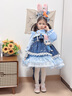 G.duck小黃鴨洛麗塔公主裙女童生日禮服春秋兒童連衣裙朱迪兔子警官服裝 裙子帶拖尾+兔子掛件 100 100碼建議90-100cm3-4歲 曬單實(shí)拍圖