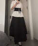 鹿珊伍 彈力束腰腰封 女外穿百搭裝飾寬腰帶收腰連衣裙大衣毛衣外搭配裙 黑色 曬單實(shí)拍圖