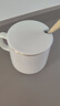 傳旗陶瓷馬克杯帶勺蓋咖啡杯牛奶杯早餐杯辦公杯男女茶杯描金白400ml 曬單實(shí)拍圖