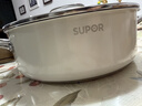 蘇泊爾（SUPOR）火鍋304不銹鋼復底加厚湯鍋家用火鍋易潔涮羊肉明火電磁爐通用 ST28AA6-W（白色） 28cm 曬單實(shí)拍圖