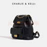 CHARLIE&KELLI CK品牌包包女款2026新款菱格鏈條雙肩包小香風(fēng)背包書(shū)包生日禮物 騎士黑【京倉配送 贈專(zhuān)柜禮袋】 曬單實(shí)拍圖