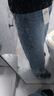 三彩2026春季新款牛仔褲高腰彎刀褲寬松長(cháng)褲休閑女 天空藍 XL 170/76A 曬單實(shí)拍圖