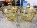 康寧（VISIONS）玻璃燉盅450ml*2瓦罐燉煮帶蓋蒸蛋羹碗一人一盅可加熱耐高溫 曬單實(shí)拍圖