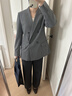 優(yōu)衣庫女裝雙排扣茄克/外套通勤商務(wù)夾克481603 484252 481603/05天灰色 M 曬單實(shí)拍圖