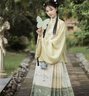 重回漢唐溶溶月豎領(lǐng)對襟襖馬面裙套裝原創(chuàng  )明制漢服女款秋冬款 淺黃色豎領(lǐng)對襟襖/預售 付款45天內發(fā)貨 M 曬單實(shí)拍圖