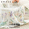 嫚熙（EMXEE）嬰兒紗布浴巾純棉寶寶新生兒童大尺寸浴巾 綺幻花信 110×110cm 曬單實(shí)拍圖