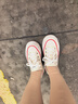 奧康（Aokang）女鞋春季新款系帶百搭帆布鞋日系波浪底增高大頭休閑鞋 米色1234322085 36 曬單實(shí)拍圖